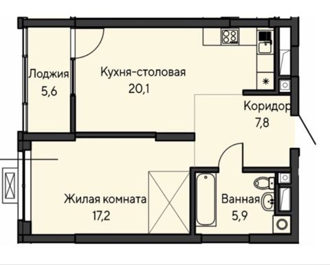 Продажа 2-комнатной квартиры 54 м², 15/18 этаж