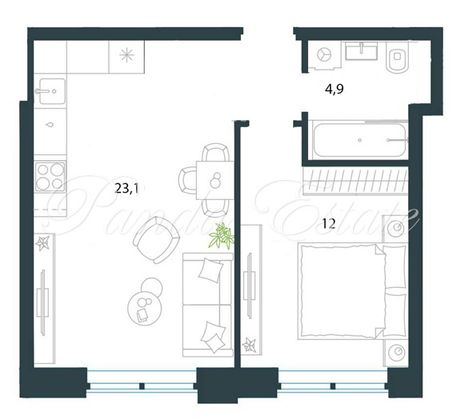 Продажа 1-комнатной квартиры 40 м², 7/32 этаж