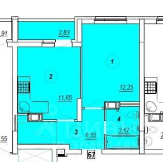 Продажа 1-комнатной квартиры 35,5 м², 10/16 этаж