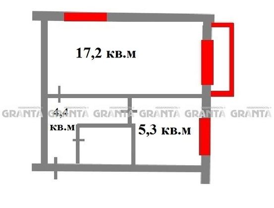 Продажа 1-комнатной квартиры 29 м², 3/5 этаж