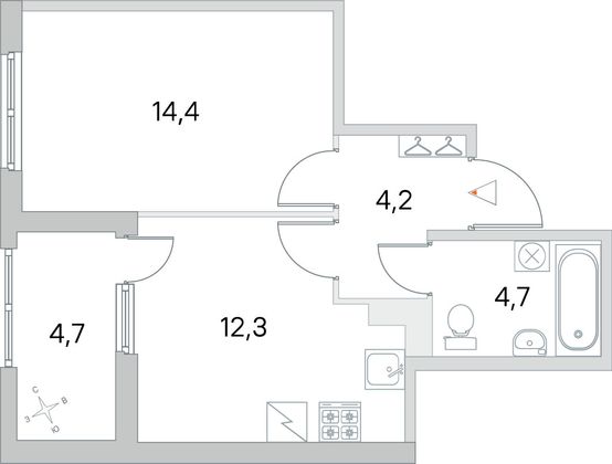 Продажа 1-комнатной квартиры 38 м², 2/5 этаж