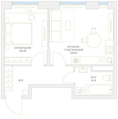 Продажа 1-комнатной квартиры 37,7 м², 10/23 этаж