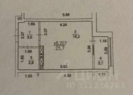 Продажа квартиры-студии 25 м², 12/18 этаж