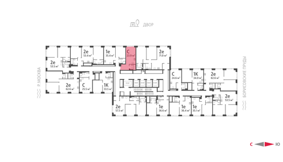 Продажа квартиры-студии 23,9 м², 34/52 этаж