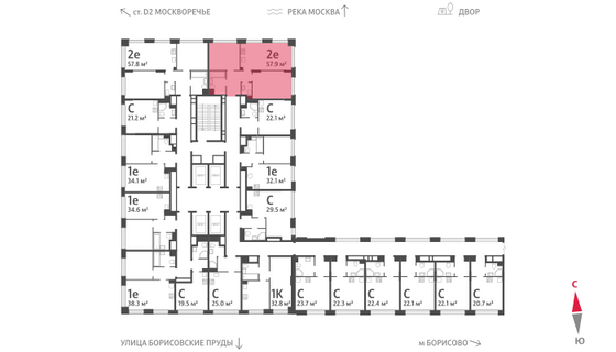 Продажа 2-комнатной квартиры 57,9 м², 3/30 этаж