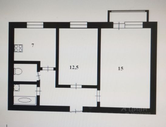 Продажа 2-комнатной квартиры 44 м², 5/5 этаж