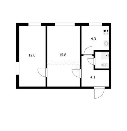Продажа 2-комнатной квартиры 38,1 м², 1/2 этаж