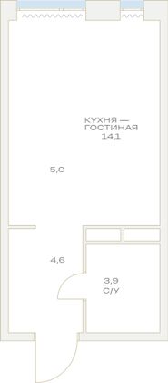 Продажа квартиры-студии 27,6 м², 5/23 этаж