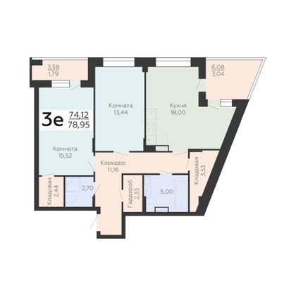 Продажа 2-комнатной квартиры 78,9 м², 16/24 этаж