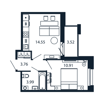 Продажа 1-комнатной квартиры 35 м², 10/12 этаж