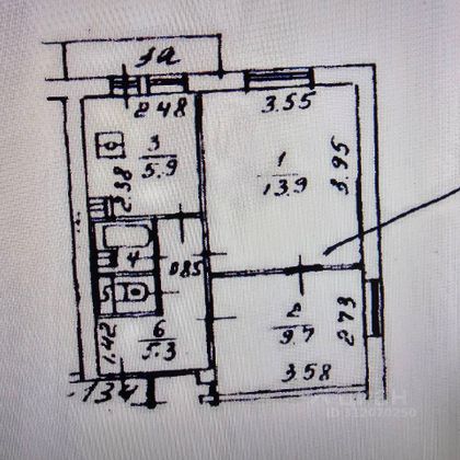 Продажа 2-комнатной квартиры 37,7 м², 6/12 этаж