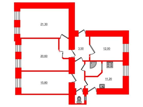 Продажа 4-комнатной квартиры 96 м², 6/7 этаж