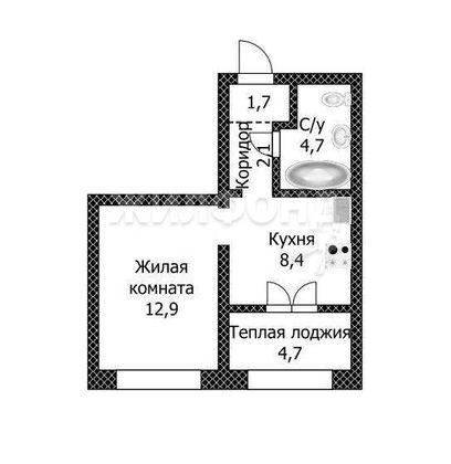 Продажа 1-комнатной квартиры 34,5 м², 9/9 этаж