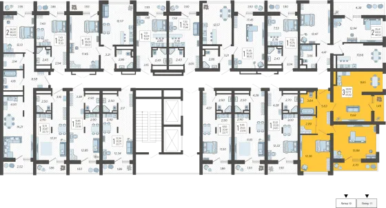 Продажа 3-комнатной квартиры 65,9 м², 9/19 этаж