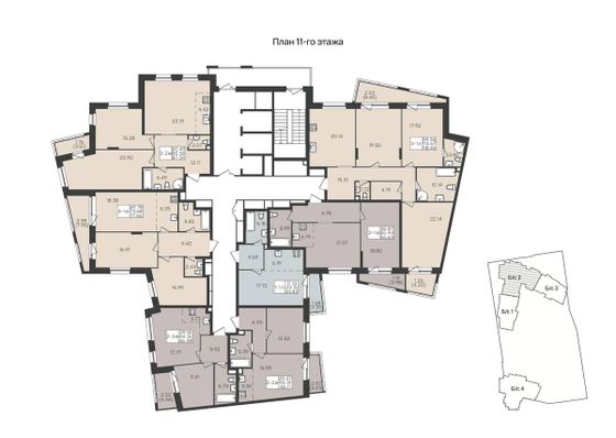 56,6 м², 2-комн. квартира, 11/22 этаж