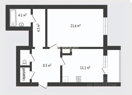 Продажа 1-комнатной квартиры 50,5 м², 7/8 этаж