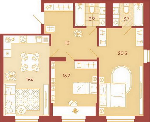 Продажа 3-комнатной квартиры 73,2 м², 9/18 этаж