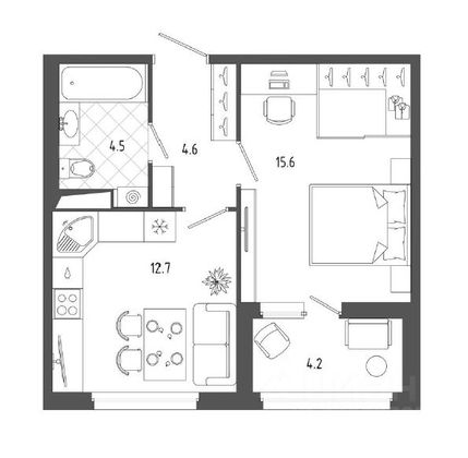 Продажа 1-комнатной квартиры 37,5 м², 9/10 этаж