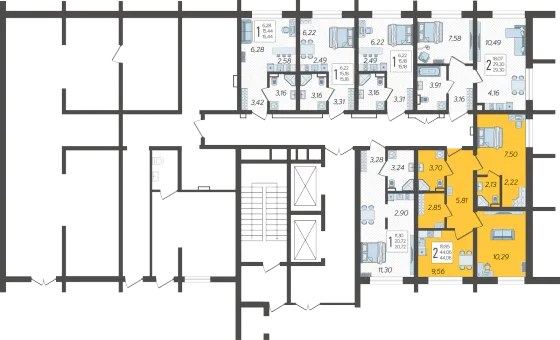 Продажа 2-комнатной квартиры 44,1 м², 1/19 этаж