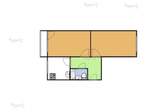 Продажа 2-комнатной квартиры 44,3 м², 3/5 этаж