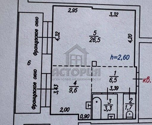 Продажа квартиры со свободной планировкой 53,3 м², 1/16 этаж