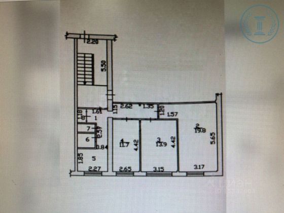 Продажа 3-комнатной квартиры 62,2 м², 1/5 этаж