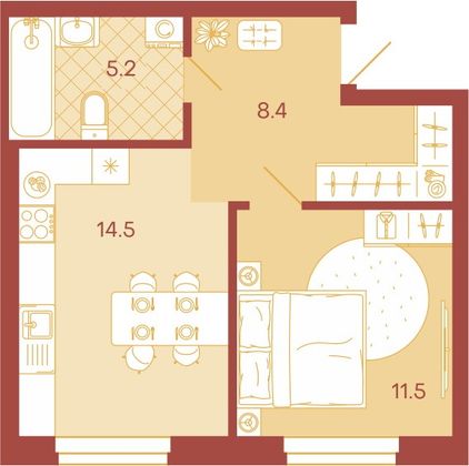 Продажа 1-комнатной квартиры 38,5 м², 7/18 этаж
