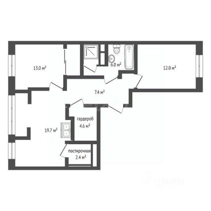 Продажа 2-комнатной квартиры 64 м², 6/16 этаж