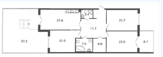 Продажа 3-комнатной квартиры 129,3 м², 3/8 этаж