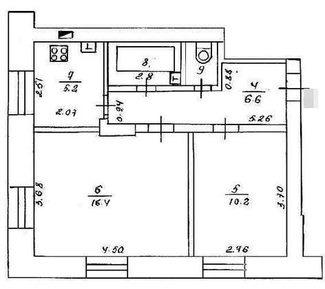 Продажа 2-комнатной квартиры 42,4 м², 1/2 этаж