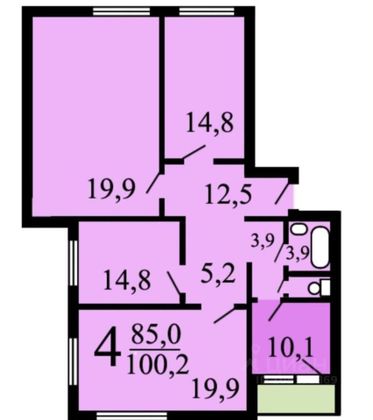 Продажа 4-комнатной квартиры 101 м², 19/22 этаж