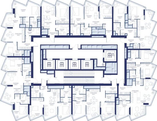 Продажа 1-комнатной квартиры 58,9 м², 20/34 этаж