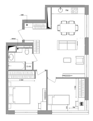 Продажа 2-комнатной квартиры 56,9 м², 34/36 этаж