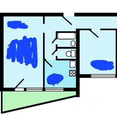 Продажа 2-комнатной квартиры 50 м², 1/12 этаж