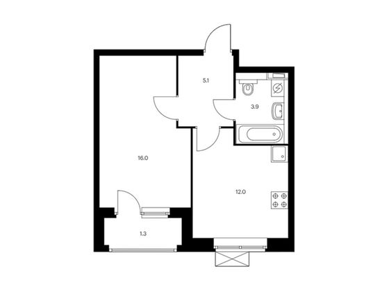 Продажа 1-комнатной квартиры 38,3 м², 23/25 этаж