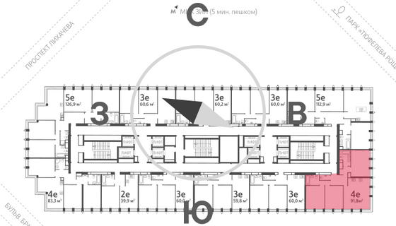 Продажа 3-комнатной квартиры 93,2 м², 37/40 этаж