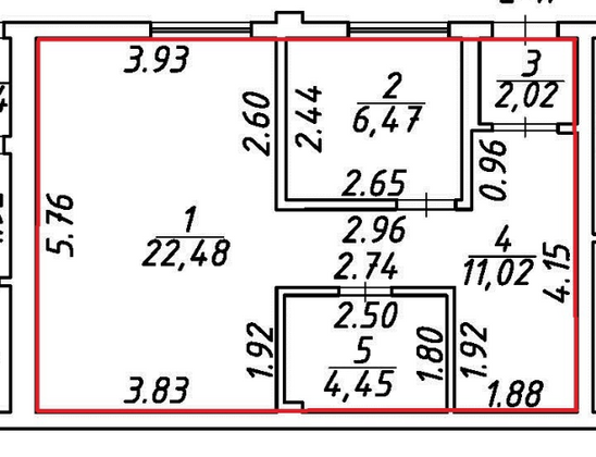 Продажа 1-комнатной квартиры 46,4 м², 1/4 этаж