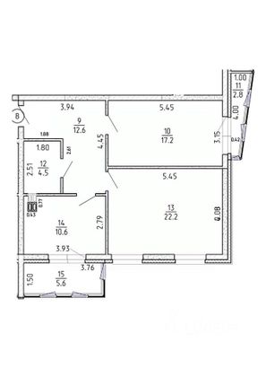 Продажа 2-комнатной квартиры 75,5 м², 3/16 этаж