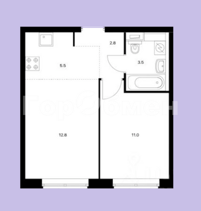 Продажа 2-комнатной квартиры 35,7 м², 11/18 этаж