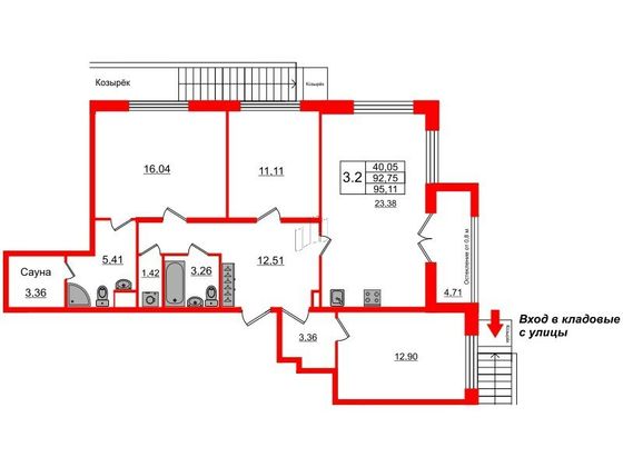 Продажа 3-комнатной квартиры 92,8 м², 1/9 этаж