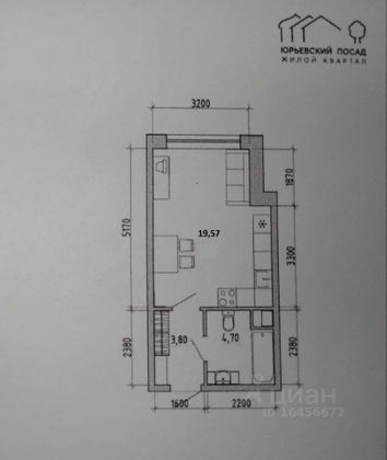 Продажа квартиры-студии 28 м², 3/4 этаж