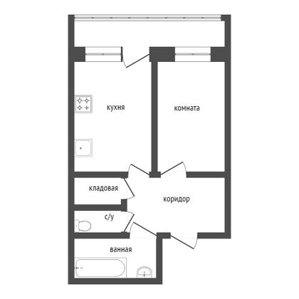 Продажа 1-комнатной квартиры 37 м², 2/3 этаж