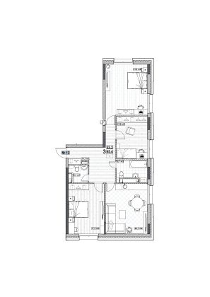 Продажа 3-комнатной квартиры 95,4 м², 3/24 этаж