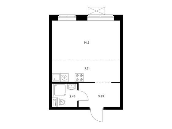 Продажа квартиры-студии 29,3 м², 9/21 этаж