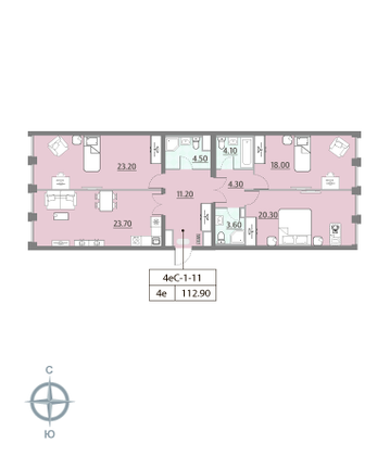 Продажа 3-комнатной квартиры 113,5 м², 11/15 этаж