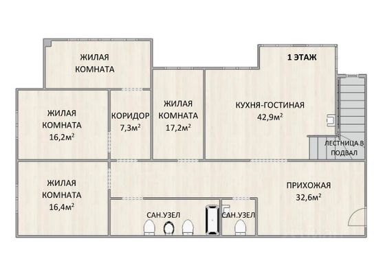 Продажа многокомнатной квартиры 150 м², 1/6 этаж