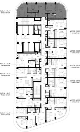 Продажа 3-комнатной квартиры 76,2 м², 7/49 этаж