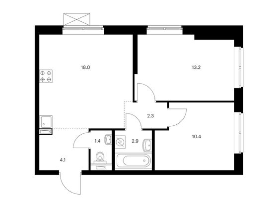 Продажа 2-комнатной квартиры 52,3 м², 28/33 этаж