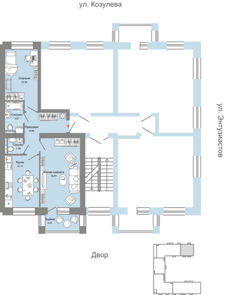 Продажа 2-комнатной квартиры 59 м², 4/4 этаж