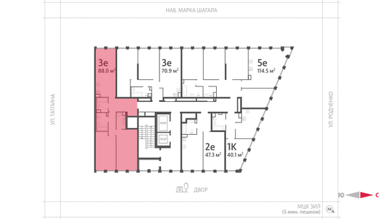 Продажа 2-комнатной квартиры 88 м², 3/15 этаж